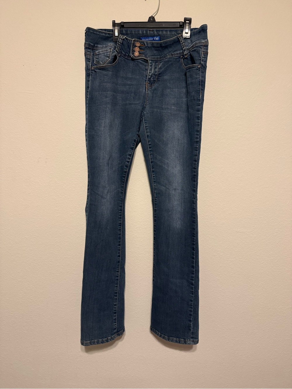 YMI Dark Blue Boot-Cut Jeans with Subtle Fade